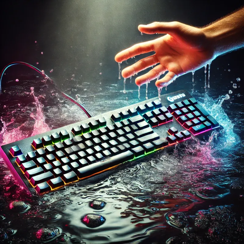 Imagen generada con DALL·E Rescatando un teclado del agua